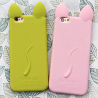 Anpassade Cell Phone Cover, Silikon, Katt, olika stilar för val, fler färger för val, Säljs av PC