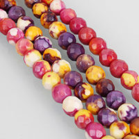 Dyed Jade Beads, Round, faceted, more colors for choice, 6mm, Hole:Approx 1.5mm, Length:Approx 16 Inch, 10Strands/Lot, Approx 64PCs/Strand, Sold By Lot