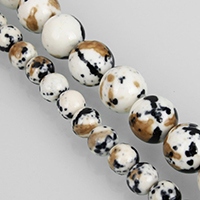 окрашенная Jade Бусины, Круглая, разный размер для выбора, белый и черный, длина:Приблизительно 16 дюймовый, продается Лот