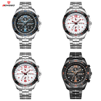 LONGBO®Men Smykker Watch, Stainless Steel, med Glas & Zinc Alloy, forgyldt, for mennesket, flere farver til valg, nikkel, bly & cadmium fri, 45mm, Længde Ca. 10.6 inch, Solgt af PC