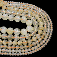 Natural Citrine Beads Round November Birthstone Grade AAA Sold Per Approx 15.5 Inch Strand