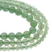 Strawberry Quartz Beads Round natural green Grade AAA Sold Per Approx 15.5 Inch Strand