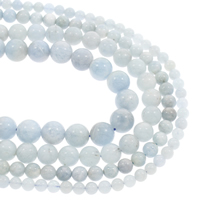 Aquamarine Beads Round natural March Birthstone Sold Per Approx 15.5 Inch Strand