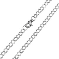 Stainless Steel Chain Necklace double link chain original color Length Approx 18 Inch Sold By Lot