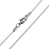 Stainless Steel Necklace Chain, box chain, original color, 1.50mm, Length:Approx 19.5 Inch, 5Strands/Lot, Sold By Lot