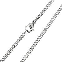 Stainless Steel Necklace Chain, twist oval chain, original color, 3x2x1.50mm, Sold Per Approx 24 Inch Strand