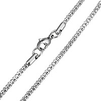 Stainless Steel Necklace Chain, original color, 2.50mm, Length:Approx 17 Inch, 5Strands/Lot, Sold By Lot
