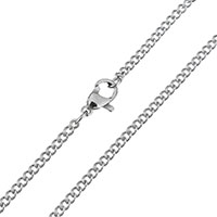 Stainless Steel Necklace Chain, twist oval chain, original color, 3x2x1.50mm, Length:Approx 18 Inch, 5Strands/Lot, Sold By Lot
