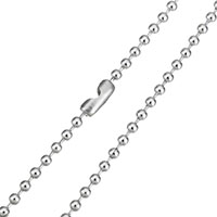Rozsdamentes acél Nekclace Chain, Stainless Steel, ball lánc, az eredeti szín, 2.50mm, Naponta eladott Kb 24 inch Strand