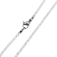 Stainless Steel Chain Ogrlica, Nehrđajući čelik, Figaro lanac, izvorna boja, 7.5x2x0.5mm, 4.5x2x0.5mm, Prodano Per Približno 18 inčni Strand