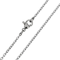 Stainless Steel Necklace Chain, oval chain, original color, 2.50x2x0.50mm, Length:Approx 18 Inch, 5Strands/Lot, Sold By Lot