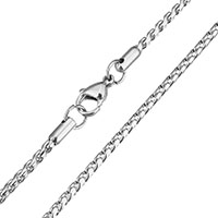 Stainless Steel Necklace Chain, serpentine chain, original color, 1.50mm, Length:Approx 20 Inch, 5Strands/Lot, Sold By Lot