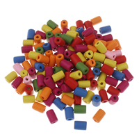 PorseleinJuwelen Beads, Polymer Clay, Kolom, gemengde kleuren, 10x7mm, Gat:Ca 1mm, Ca 4800pC's/Bag, Verkocht door Bag