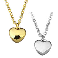 Edelstahl Schmuck Halskette, Herz, plattiert, Oval-Kette & für Frau, keine, 8x8mm, 1.5mm, verkauft per ca. 18 ZollInch Strang