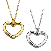 Edelstahl Schmuck Halskette, Herz, plattiert, Oval-Kette & für Frau, keine, 20x16mm, 1.5mm, verkauft per ca. 18 ZollInch Strang