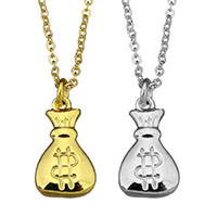 Stainless Steel Jewelry Necklace Money Bag plated oval chain & for woman 1.5mm Sold Per Approx 18 Inch Strand