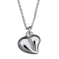 Stainless Steel Jewelry Necklace with 2lnch extender chain Heart oval chain & for woman original color 1.5mm Sold Per Approx 17 Inch Strand