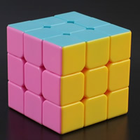 Cubos de Rubik mágica velocidade Puzzle brinquedos, plástico, multi colorido, 56x56x56mm, vendido por PC
