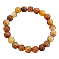 Lace Agate Bracelet, Round, yellow, 8mm, Sold Per Approx 7 Inch Strand