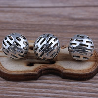 Tibetan Style Hollow Beads, Round, antique silver color plated, lead & cadmium free, 10x10mm, Hole:Approx 2mm, 10PCs/Bag, Sold By Bag