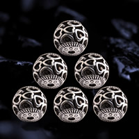 Zinc Alloy Hollow Beads Round antique silver color plated lead & cadmium free Approx 1.5mm Sold By Bag