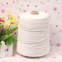 Polyester and Cotton Nonelastic Thread, 3-yarn, white, 2mm, Length:Approx 1000 m, Sold By PC