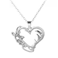 Zinc Alloy Jewelry Necklace with 1.9lnch extender chain Heart silver color plated oval chain & for woman nickel lead & cadmium free Sold Per Approx 17.7 Inch Strand