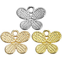 Brass Jewelry Pendants, Butterfly, plated, high quality plated, more colors for choice, nickel, lead & cadmium free, 12.50x11x1.50mm, Hole:Approx 1.5mm, 50PCs/Bag, Sold By Bag