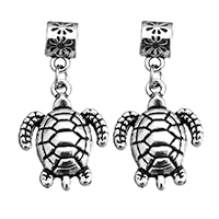 Tibetan Style Animal Pendants, Turtle, antique silver color plated, nickel, lead & cadmium free, 18x23x4.5mm, 35mm, Hole:Approx 4.5mm, 100PCs/Bag, Sold By Bag