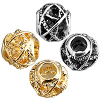 Zinc Alloy European Beads Round plated hollow & blacken nickel lead & cadmium free Approx 4mm Sold By Bag