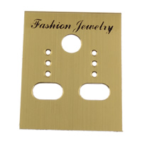 Plastic oorbel display board, Rechthoek, mode sieraden, gouden, 39x30x0.50mm, 1000pC's/Bag, Verkocht door Bag