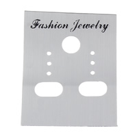 Plastic oorbel display board, Rechthoek, mode sieraden, zilver, 38x31x0.50mm, 500pC's/Bag, Verkocht door Bag