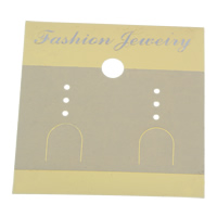 Plastic ørering stud lystavle, Rektangel, mode smykker & mærkat, gul, 51x50x0.50mm, 500pc'er/Bag, Solgt af Bag