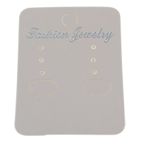 Plastic Earring Stud Display Board Rectangle fashion jewelry & decal white Sold By Bag