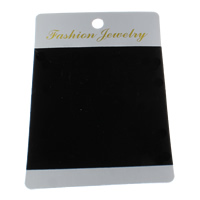 Plast Smycken Set Display Card, örhänge & halsband, med Velveteen, Rektangel, mode smycken, 130x90x1mm, 100PC/Bag, Säljs av Bag