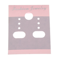 Plastic Earring Stud Display Board, Rectangle, fashion jewelry & decal, pink, 38x30x0.50mm, 500PCs/Bag, Sold By Bag