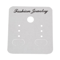 Plastic Earring Stud Display Board, Rectangle, fashion jewelry & decal, white, 46x40x0.50mm, 600PCs/Bag, Sold By Bag