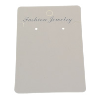 Papír Jewelry Set Display Card, fülbevaló & nyaklánc, Téglalap, divat ékszerek, fehér, 90x60x1mm, 500PC-k/Bag, Által értékesített Bag