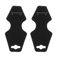 Kunststoff Schmuck-Set-Grafikkarte, Ohrring & Halskette, Modeschmuck, schwarz, 120x46x0.50mm, 500PCs/Tasche, verkauft von Tasche