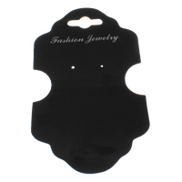 Műanyag Jewelry Set Display Card, fülbevaló & nyaklánc, divat ékszerek, fekete, 125x72x0.50mm, 500PC-k/Bag, Által értékesített Bag