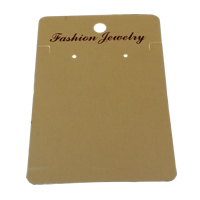 Papír Jewelry Set Display Card, fülbevaló & nyaklánc, Téglalap, divat ékszerek, barna, 90x60x0.50mm, 500PC-k/Bag, Által értékesített Bag