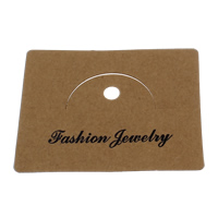 Jewelry Card, Kraft, Rectangle, fashion jewelry, brown, 65x53x0.50mm, 500PCs/Bag, Sold By Bag