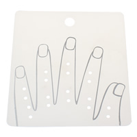 пластик Дисплей-табло для сережек-гвоздиков, Прямоугольная форма, ювелирные изделия моды, белый, 95x86x0.50mm, 500ПК/сумка, продается сумка