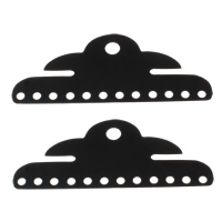Kunststoff Schmuck-Set-Grafikkarte, Ohrring & Halskette, schwarz, 98x41x0.50mm, 500PCs/Tasche, verkauft von Tasche