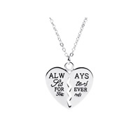 Tibetan Style Jewelry Necklace, with 1.96 lnch extender chain, Heart, platinum color plated, oval chain & with letter pattern & for woman & enamel, nickel, lead & cadmium free, 26mm, Sold Per 17.7 Inch Strand
