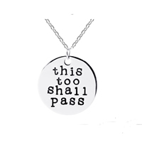 Unisex Necklace Zinc Alloy with 1.96 lnch extender chain Flat Round platinum color plated oval chain & with letter pattern & enamel nickel lead & cadmium free 25mm Sold Per Approx 17.7 Inch Strand