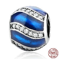 Thailand Sterling Silver European Bead, Drum, different packing style for choice & without troll & enamel & with cubic zirconia, 10x10x9mm, Hole:Approx 4.5mm, Sold By PC