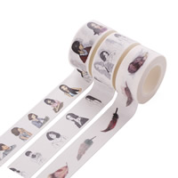 Decorative Tape, Paper, Rondelle, sticky & different designs for choice, 20mm, 5PCs/Lot, Approx 10m/PC, Sold By Lot