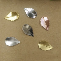 Brass Jewelry Pendants, Leaf, plated, more colors for choice, nickel, lead & cadmium free, 10x17mm, Hole:Approx 1.5mm, 100PCs/Bag, Sold By Bag