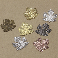 Brass Cabochon Leaf plated nickel lead & cadmium free Sold By Bag